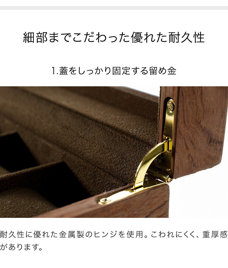 時計収納ケース 3本 木製 時計 収納ケース ブラウン クッション付き おしゃれ インテリア 時計ケース ケース 腕時計 コレクション ウォッチケース アクセサリーケース ボックス