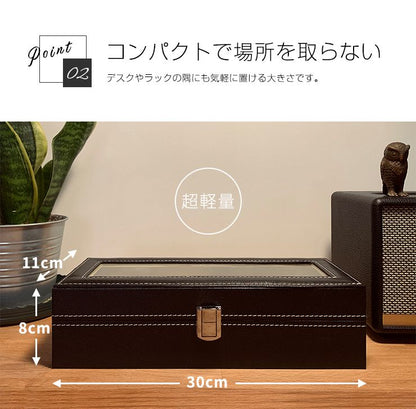 時計ケース 6本 腕時計ケース 6本入り 収納 コンパクト コレクション おしゃれ 黒 ブラック メンズ ビジネス 父の日 新生活 韓国