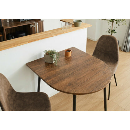 ダイニングテーブル 半円 80×90cm 壁付け カフェテーブル 2人用 二人用 80cm 円形 丸 テーブル 木目調 カフェ風 ダイニング 省スペース コンパクト おしゃれ