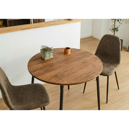 ダイニングテーブル 円形 幅90cm 北欧 カフェテーブル 直径90cm 2人用 二人用 80cm 丸 ラウンド 円卓 丸テーブル 木目調 カフェ風 ダイニング 省スペース コンパクト おしゃれ