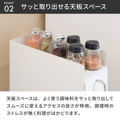 tesione テシオン 隱せる 調味料ラック 2段 スリム おしゃれ マグネット スパイスラック コンパクト コンロ横 すき間収納 白 TS-005