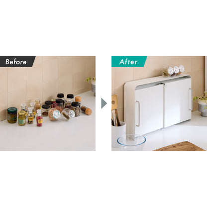tesione テシオン 隱せる 収納ラック 奥行12cm おしゃれ 隠す 調味料ラック スパイスラック コンロ横 隙間収納 ホワイト 白 韓国インテリア TS-006