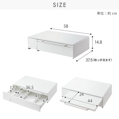 tesione テシオン 家電下引き出し&スライドトレー 家電下 引き出し スライドテーブル IHクッキングヒーターラック おしゃれ 電子レンジ 炊飯器 ケトル TS-009 収納付き
