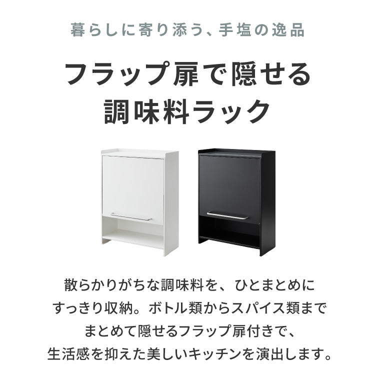tesione テシオン フラップ扉で隠せる調味料ラック 前開き 扉収納 奥行スリム おしゃれ 隠す マグネット 対応 スパイスラック 隠せる 調味料ラック TS-013