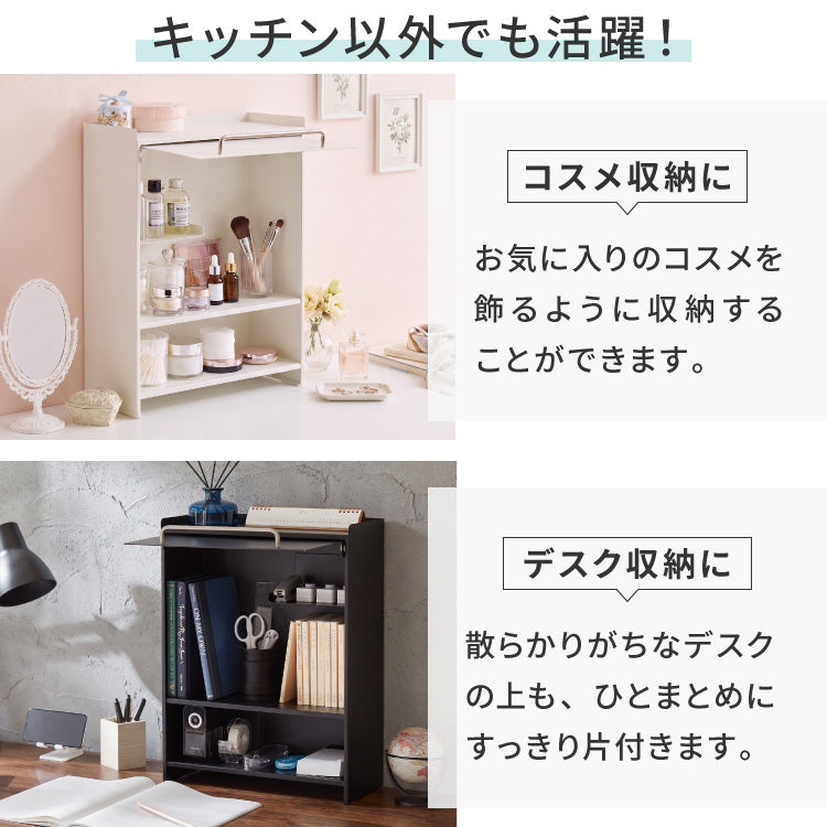 tesione テシオン フラップ扉で隠せる調味料ラック 前開き 扉収納 奥行スリム おしゃれ 隠す マグネット 対応 スパイスラック 隠せる 調味料ラック TS-013