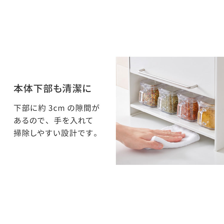 tesione テシオン フラップ扉で隠せる調味料ラック 前開き 扉収納 奥行スリム おしゃれ 隠す マグネット 対応 スパイスラック 隠せる 調味料ラック TS-013