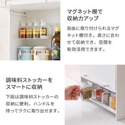 tesione テシオン フラップ扉で隠せる調味料ラック 前開き 扉収納 奥行スリム おしゃれ 隠す マグネット 対応 スパイスラック 隠せる 調味料ラック TS-013