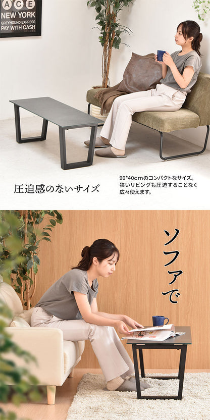 CERABILL センターテーブル セラミックセンターテーブル 強化ガラス天板×耐熱デザイン【W90×D40】センターテーブル セラミックテーブル ガラステーブル リビングテーブル