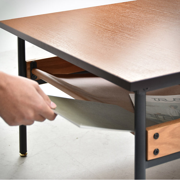 レザー棚付きセンターテーブル 幅75cm 正方形 PVCレザー ブラックフレーム 防水 ローテーブル おしゃれ センターテーブル テーブル ローテーブル センターテーブル francis(代引不可)