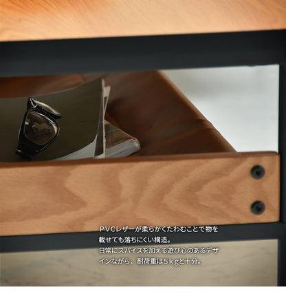 レザー棚付きセンターテーブル 幅75cm 正方形 PVCレザー ブラックフレーム 防水 ローテーブル おしゃれ センターテーブル テーブル ローテーブル センターテーブル francis(代引不可)