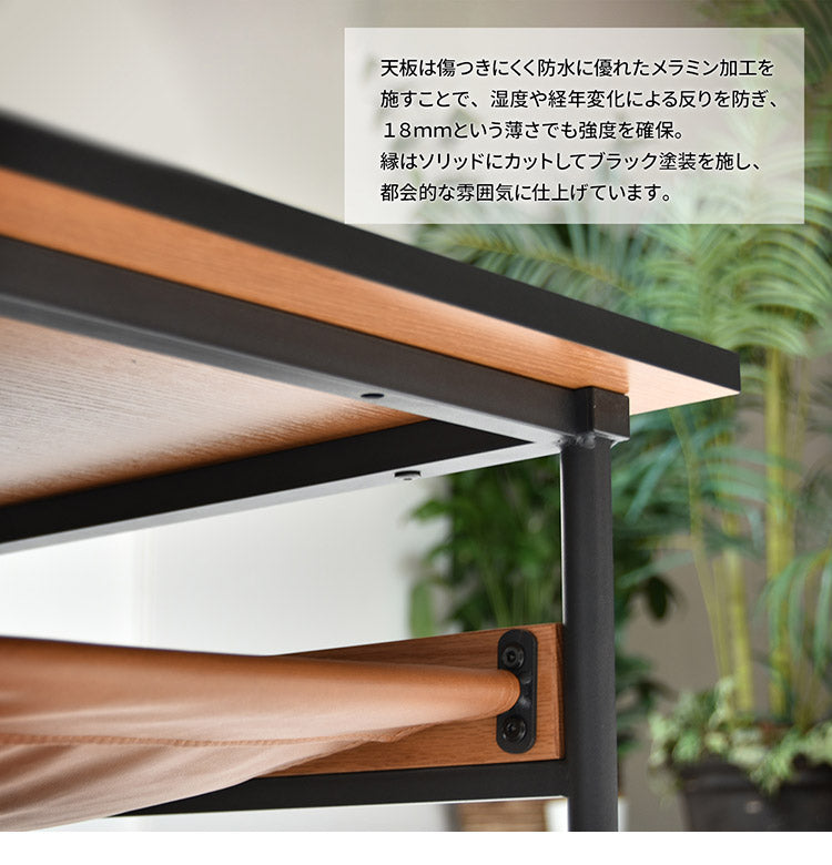 レザー棚付きセンターテーブル 幅90cm 長方形 PVCレザー ブラックフレーム  防水 ローテーブル おしゃれ センターテーブル テーブル ローテーブル センターテーブル リビングテーブル  francis(代引不可)