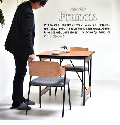 ダイニングテーブル単品 幅75cm ２人用 ブラックフレーム 木目デザイン ダイニングテーブル アイアン スチール 脚 テーブル リビングダイニングテーブル ハイテーブル 食卓 長方形テーブル(代引不可)