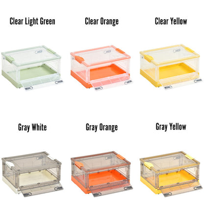 収納ボックス おしゃれ 折りたたみ 44L 上開き 横開き キャスター付き かわいい 積み重ね 収納ケース 折り畳み スタッキング 収納箱 収納ケース 衣類 おもちゃ 小物収納 衣類ケース コンテナボックス 押し入れ収納 持ち運び アウトドア ロック式 (代引不可)