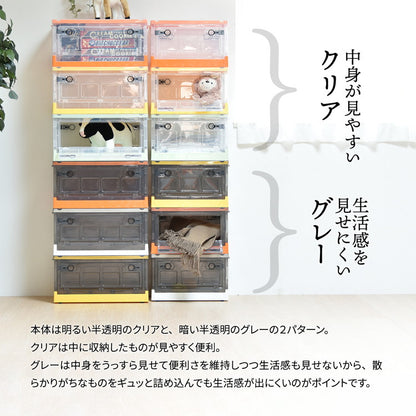 収納ボックス おしゃれ 折りたたみ 44L 上開き 横開き キャスター付き かわいい 積み重ね 収納ケース 折り畳み スタッキング 収納箱 収納ケース 衣類 おもちゃ 小物収納 衣類ケース コンテナボックス 押し入れ収納 持ち運び アウトドア ロック式 (代引不可)