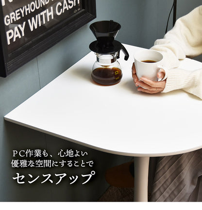 ハーフラウンドテーブル 60cm【ホワイト】 W600×D600×H730mm  半円テーブル チューリップコーヒーテーブル カフェテーブル ラウンドテーブル カマボコ型テーブル カフェ ダイニングテーブル(代引不可)