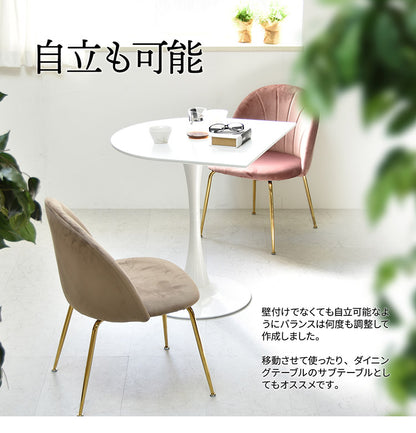 ハーフラウンドテーブル 70cm【ホワイト】 W700×D700×H730mm  半円テーブル チューリップコーヒーテーブル カフェテーブル ラウンドテーブル カマボコ型テーブル D型テーブル(代引不可)