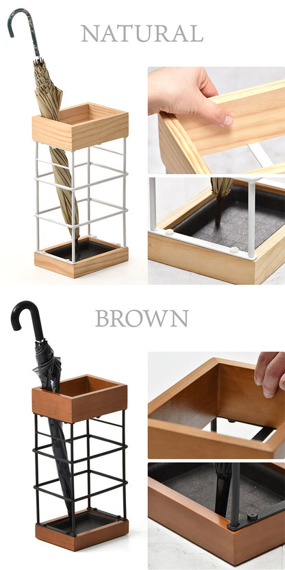 傘立て 傘 玄関 玄関収納 アンブレラスタンド 雨 折りたたみ傘 玄関インテリア 玄関家具 天然木 ナチュラル 省スペース(代引不可)