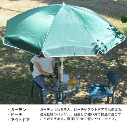 LUCCA パラソル 日傘 傘 収納 日陰 収納 コンパクト おしゃれ 無地 撥水加工 遮光 幅180 奥行き180 ワンタッチ アンティーク 北欧(代引不可)