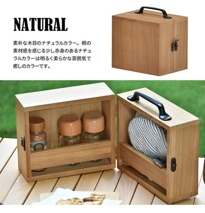 アウトドア スパイスボックス ナチュラル キッチン 持ち運び 天然木 おしゃれ 収納 小物 調味料 カトラリー(代引不可)