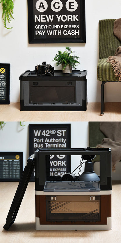 Asoby コンテナボックス サイド扉 スタッキング可能 幅52.5cm Asoby 上蓋ロック 衣類ケース コンテナボックス ストレージ 折り畳み キャンプ アウトドア(代引不可)