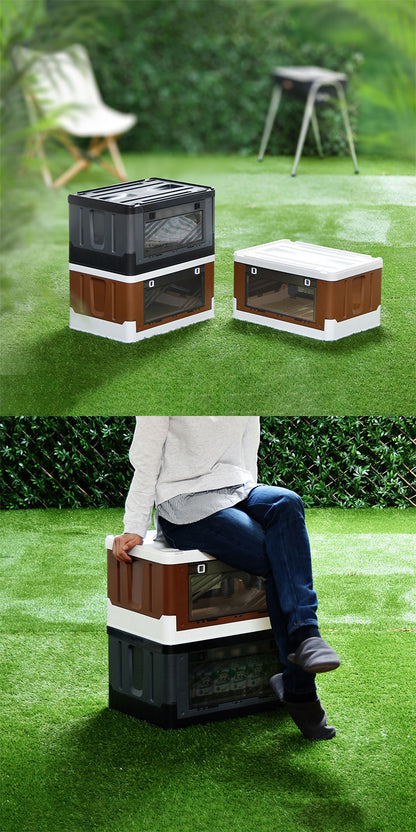 Asoby コンテナボックス サイド扉 スタッキング可能 幅52.5cm Asoby 上蓋ロック 衣類ケース コンテナボックス ストレージ 折り畳み キャンプ アウトドア(代引不可)