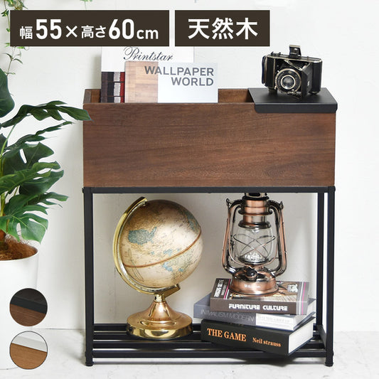 プランター 長方形 幅55cm  桐の天然木のプランタースタンド LID W550×D220×H600mm プランターラック サイドテーブル 植物スタンド プランターカバー プランターシェルフ 鉢植えラック 鉢カバー(代引不可)