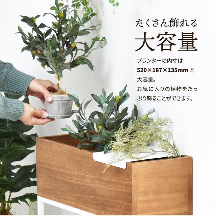 【5%OFF】プランター 長方形 幅55cm  桐の天然木のプランタースタンド LID W550×D220×H600mm プランターラック サイドテーブル 植物スタンド プランターカバー プランターシェルフ 鉢植えラック 鉢カバー(代引不可)
