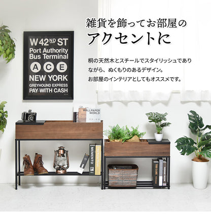 プランター 長方形 幅80cm  桐の天然木のプランタースタンド LID W800×D160×H620mm プランターラック サイドテーブル 植物スタンド プランターカバー プランターシェルフ 鉢植えラック 鉢カバー(代引不可)