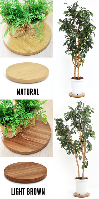 ラウンド プランターベース 木目調×隠しキャスターで美しく移動できる鉢植え台プランターベース キャスター付き 植木鉢台 鉢スタンド 植物移動台 木目調 グレー インテリア雑貨