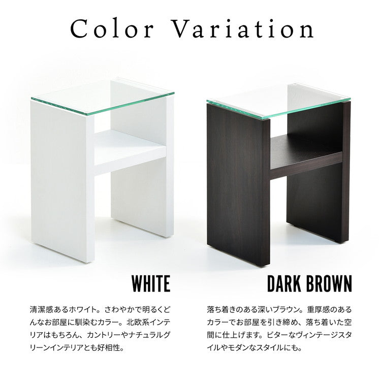 ガラス サイドテーブル ナイトテーブル スリム お洒落 ベッドサイドテーブル ミニテーブル ディスプレイラック 飾り棚 リビング 寝室 一人暮らし 新生活(代引不可)