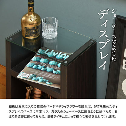 ガラス サイドテーブル ナイトテーブル スリム お洒落 ベッドサイドテーブル ミニテーブル ディスプレイラック 飾り棚 リビング 寝室 一人暮らし 新生活(代引不可)