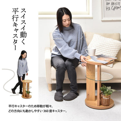 サイドテーブル キャスター付き ガラス ナイトテーブル ガラステーブル 木製テーブル ガラスサイドテーブル ソファサイドテーブル ベッドサイドテーブル ナイトテーブル(代引不可)