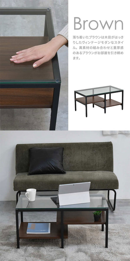 ガラスセンターテーブル Exie強化ガラス×収納棚付きシンプルデザイン【幅80cm】ガラスセンターテーブル 強化ガラステーブル シンプルテーブル 棚付きテーブル 透明天板テーブル