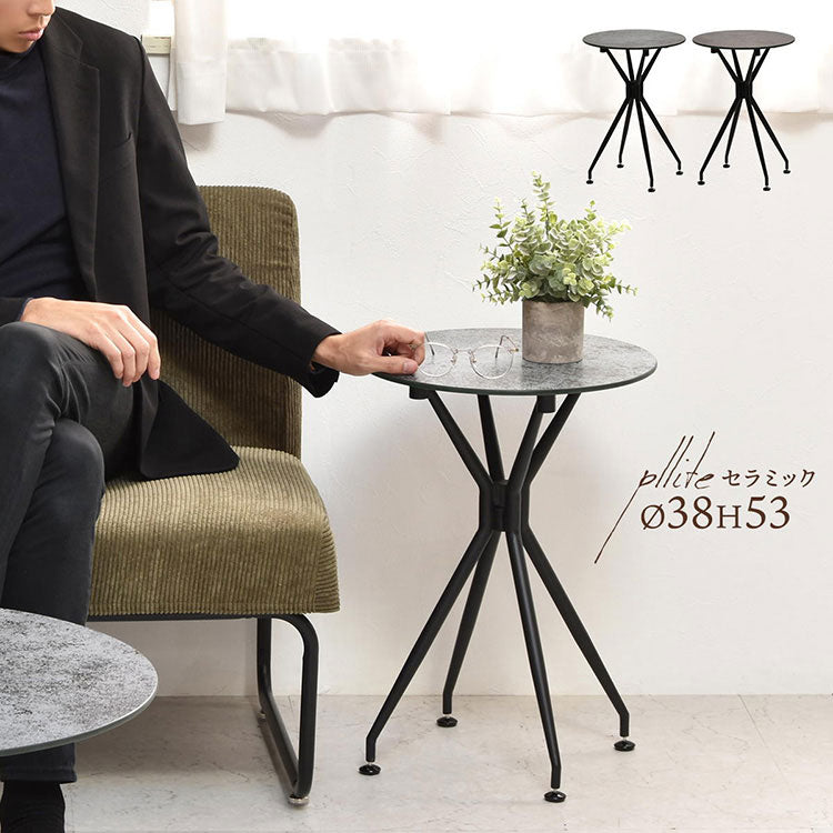 サイドテーブル テーブル ナイトテーブル セラミック 強化ガラス ガラス ガラスセラミック 異素材 宇宙 マーズ ムーン シンプル 円形 ラウンド ラウンドテーブル(代引不可)