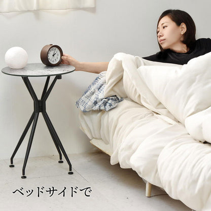 サイドテーブル テーブル ナイトテーブル セラミック 強化ガラス ガラス ガラスセラミック 異素材 宇宙 マーズ ムーン シンプル 円形 ラウンド ラウンドテーブル(代引不可)