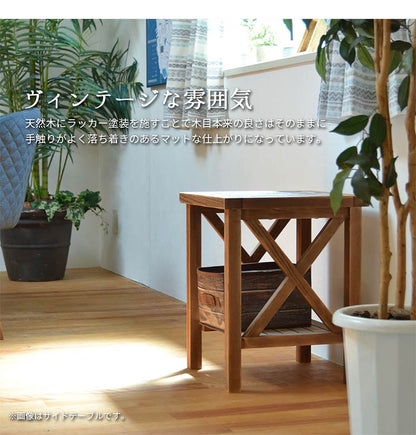 センターテーブル PUDDLE 幅90 奥行き45 高さ35 テーブル 机 ローテーブル 天然木 木製 棚付き 収納付き タイル おしゃれ 北欧 西海岸 リビング(代引不可)