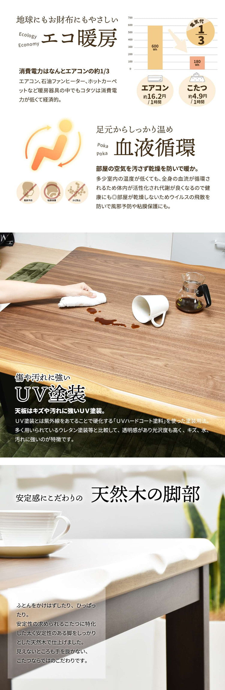 ウォールナット突板 ハイコタツ幅135(4点セット) コタツ コタツ布団 敷き布団 掛け布団 コタツテーブル コタツチェア ダイニングコタツ ローテーブル ダイニング 暖冬 冬 暖房(代引不可)