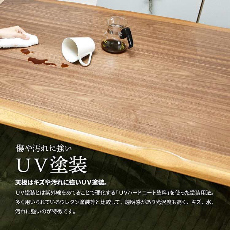 ウォールナット突板 コタツ幅120(2点セット) コタツ コタツ布団 敷き布団 掛け布団 コタツテーブル コタツチェア ダイニングコタツ ローテーブル ダイニング 暖冬 冬 暖房(代引不可)