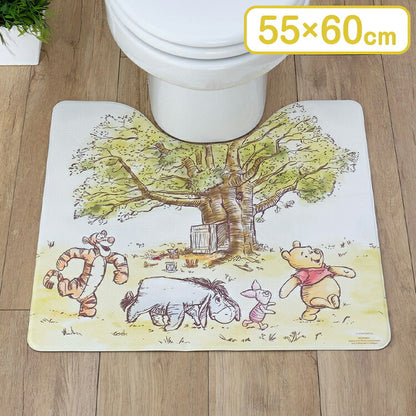 くまのプーさん プーさん トイレマット PVC ビニール製 撥水 塩ビ 抗菌 防臭 防カビ 防炎 キャラクター グッズ ファン お手入れラクラク トイレマット おしゃれ かわいい 北欧 インテリア(代引不可)