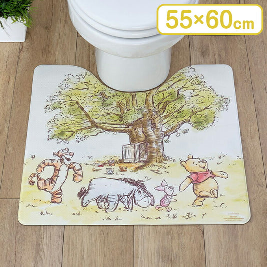 くまのプーさん プーさん トイレマット PVC ビニール製 撥水 塩ビ 抗菌 防臭 防カビ 防炎 キャラクター グッズ ファン お手入れラクラク トイレマット おしゃれ かわいい 北欧 インテリア(代引不可)