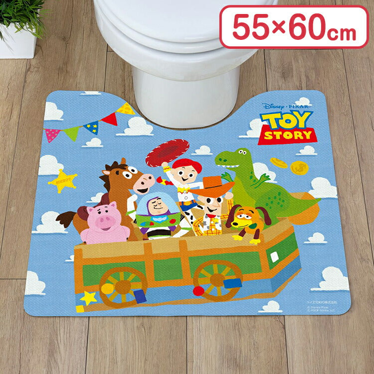 トイストーリー バス ウッディ トイレマット PVC ビニール製 撥水 塩ビ 抗菌 防臭 防カビ 防炎 キャラクター グッズ ファン お手入れラクラク トイレマット おしゃれ かわいい 北欧 インテリア(代引不可)