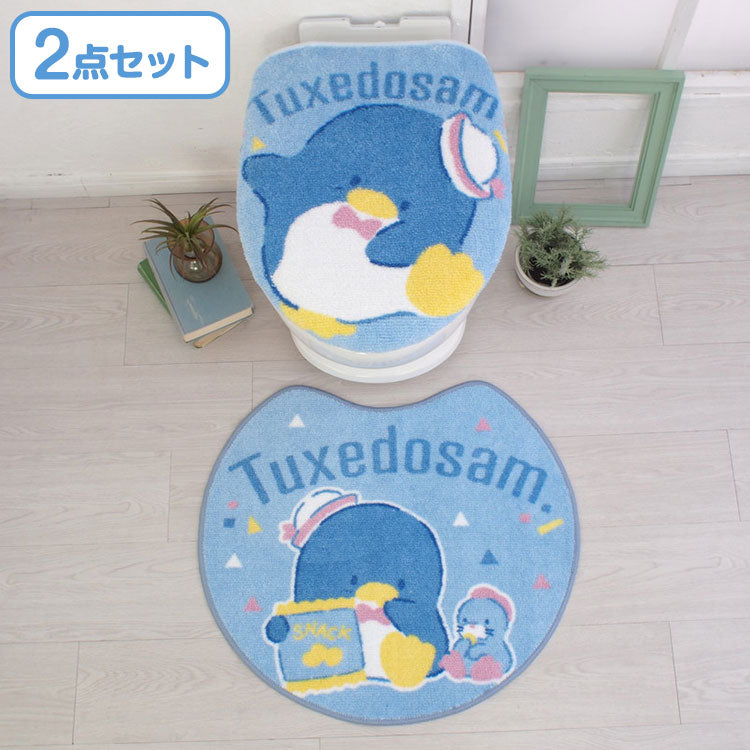タキシードサム トイレ2点セット トイレタリー トイレフタカバー トイレマット 温水洗浄便座用 トイレカバー キャラクター ペンギン サンリオ おしゃれ インテリア かわいい 北欧 トイレ 洗面(代引不可)