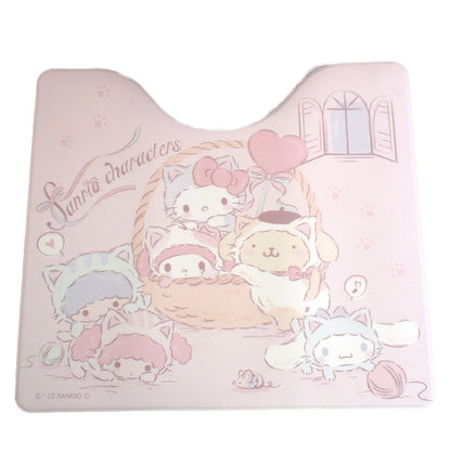 サンリオキャラクターズ PVC トイレマット ビニール製 撥水 塩ビ 抗菌 防臭 防カビ 防炎 キャラクター クッション キティ ポムポムプリン シナモロール キキララ マイメロ インテリア 北欧 かわいい(代引不可)