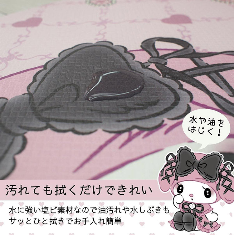 クロミ マイメロディ PVC キッチンマット 45×120cm 拭ける 抗菌 防臭 防カビ 防炎 ビニール製 キッチン マット 台所マット ロングマット クッションマット かわいい マイメロ サンリオ(代引不可)