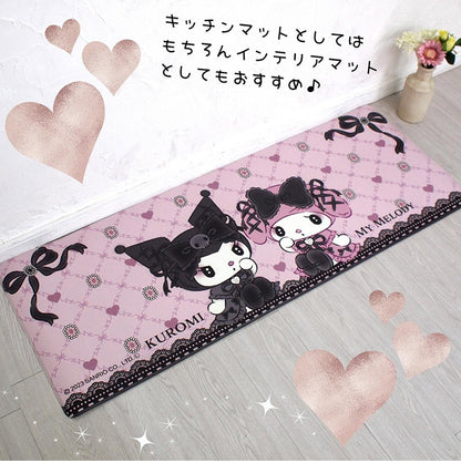 クロミ マイメロディ PVC キッチンマット 45×120cm 拭ける 抗菌 防臭 防カビ 防炎 ビニール製 キッチン マット 台所マット ロングマット クッションマット かわいい マイメロ サンリオ(代引不可)