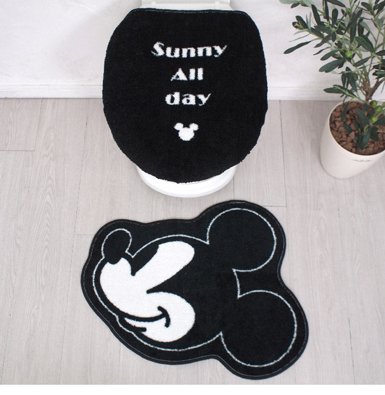 ミッキートイレマット トイレカバー トイレ2点セット ウォッシャブル 滑りにくい トイレタリー おしゃれ トイレ 洗浄便座 暖房便座 シンプル ナチュラル ベーシック ディズニー Disney mickymouse(代引不可)