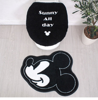 ミッキートイレマット トイレカバー トイレ2点セット ウォッシャブル 滑りにくい トイレタリー おしゃれ トイレ 洗浄便座 暖房便座 シンプル ナチュラル ベーシック ディズニー Disney mickymouse(代引不可)