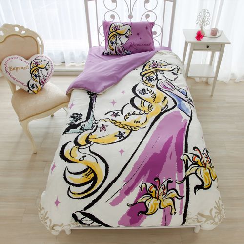 ラプンツェル カバーリング 3点セット 洋式 シングル 枕カバー 掛け布団 敷き布団 カバー ボックスシーツ Disney ディズニー(代引不可)