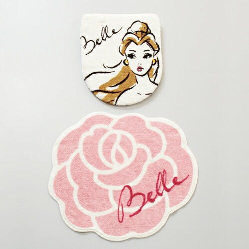 Disney ディズニー 美女と野獣 ベル トイレ蓋カバー トイレフタカバー マット スリッパ トイレカバー キャラクター(代引不可)