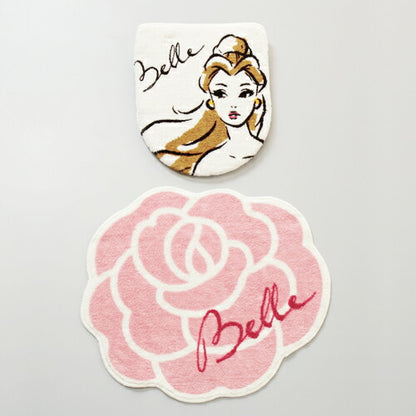 Disney ディズニー 美女と野獣 ベル トイレ蓋カバー トイレフタカバー マット スリッパ トイレカバー キャラクター(代引不可)